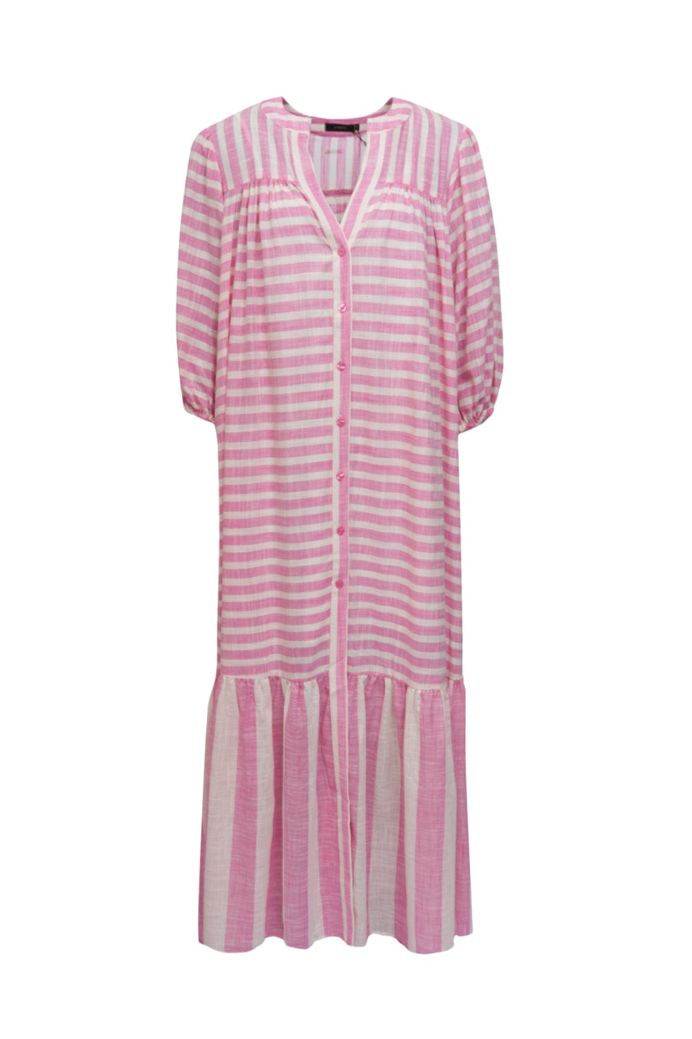 L'Cecci - Vestido Longo Manga Longa Listrado