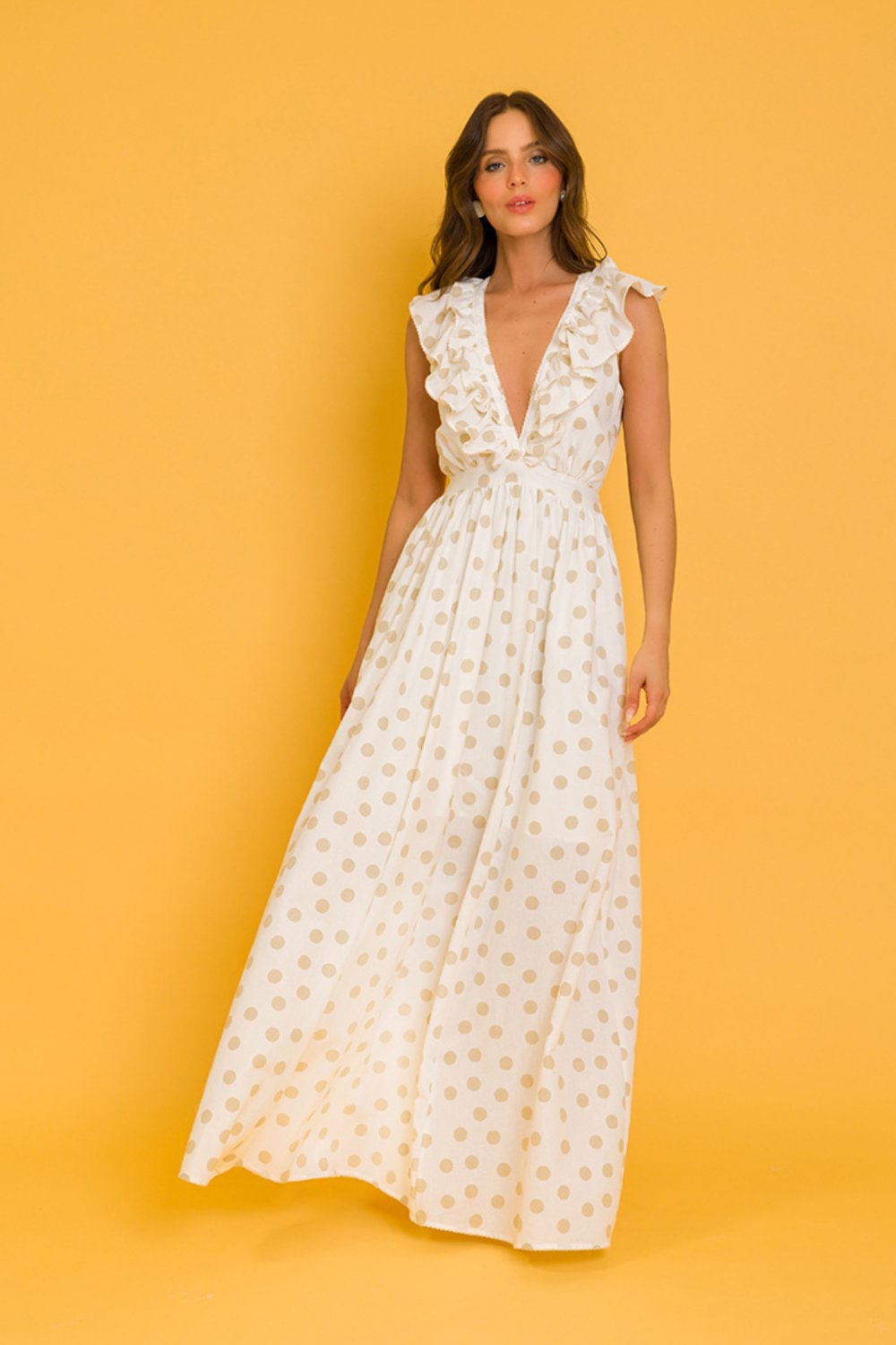 Lalibela - Vestido Longo Poá Tricoline