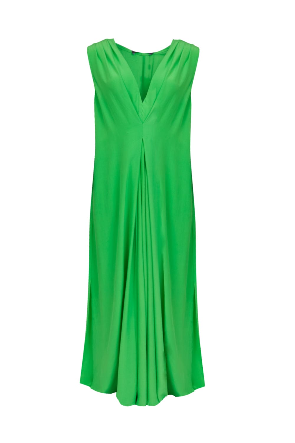 Lenny Niemeyer - Vestido Longo Prega Central Seda Verde