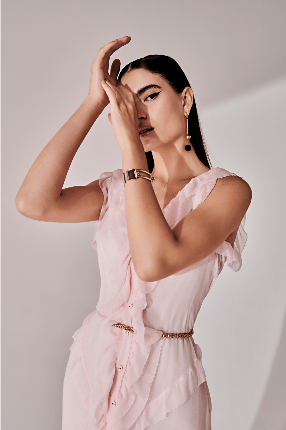 ANT - Vestido Longo Seda Rosa Claro