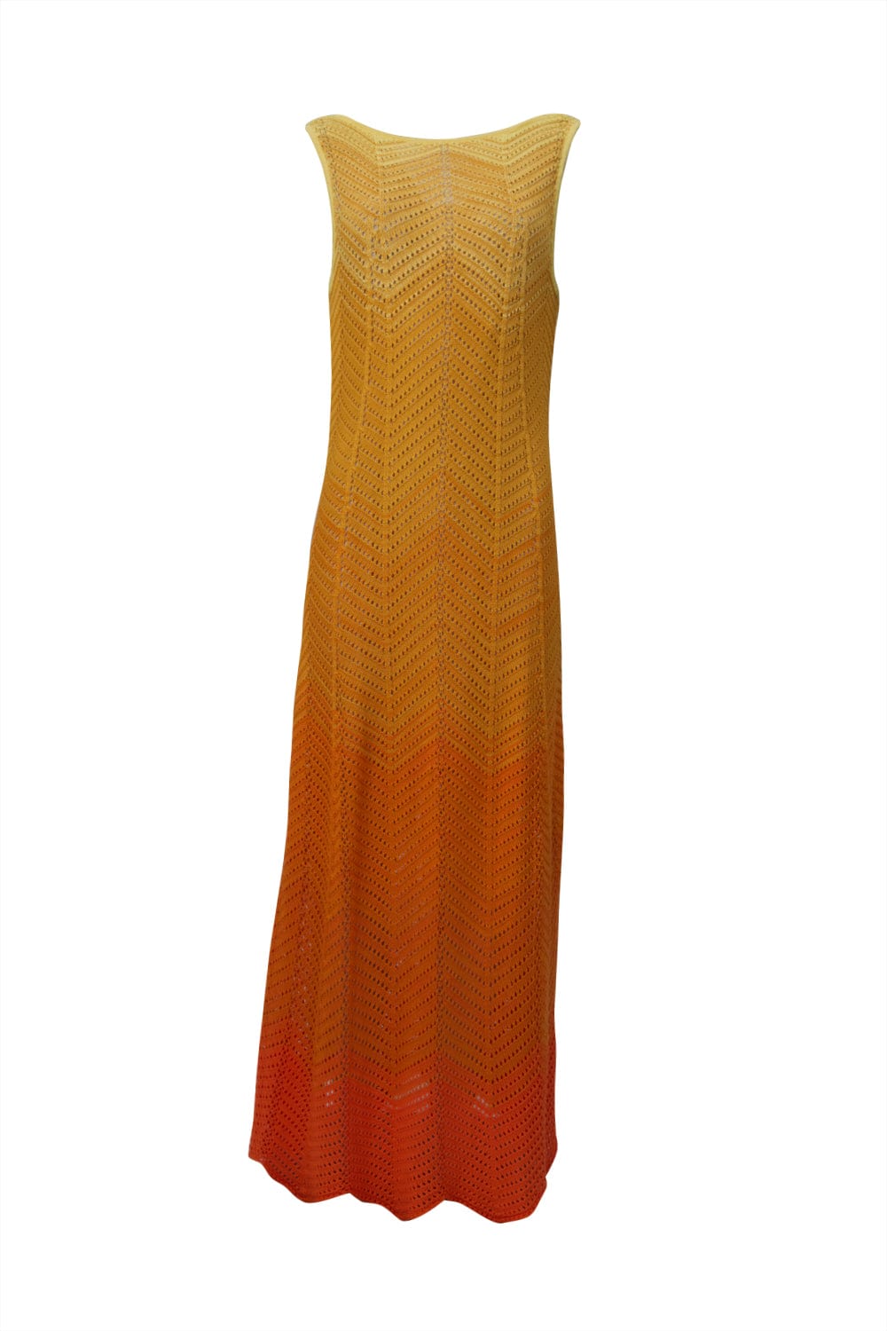 Viviane Furrier - Vestido Longo Tricot Laranja
