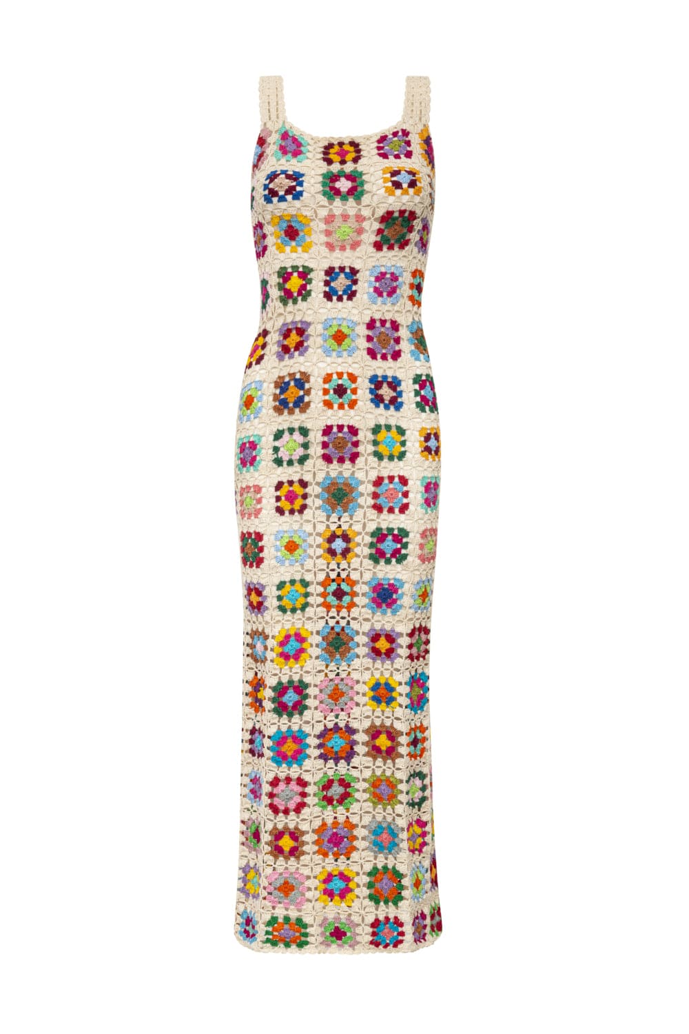 Club - Vestido Longo de Crochet em Patchwork