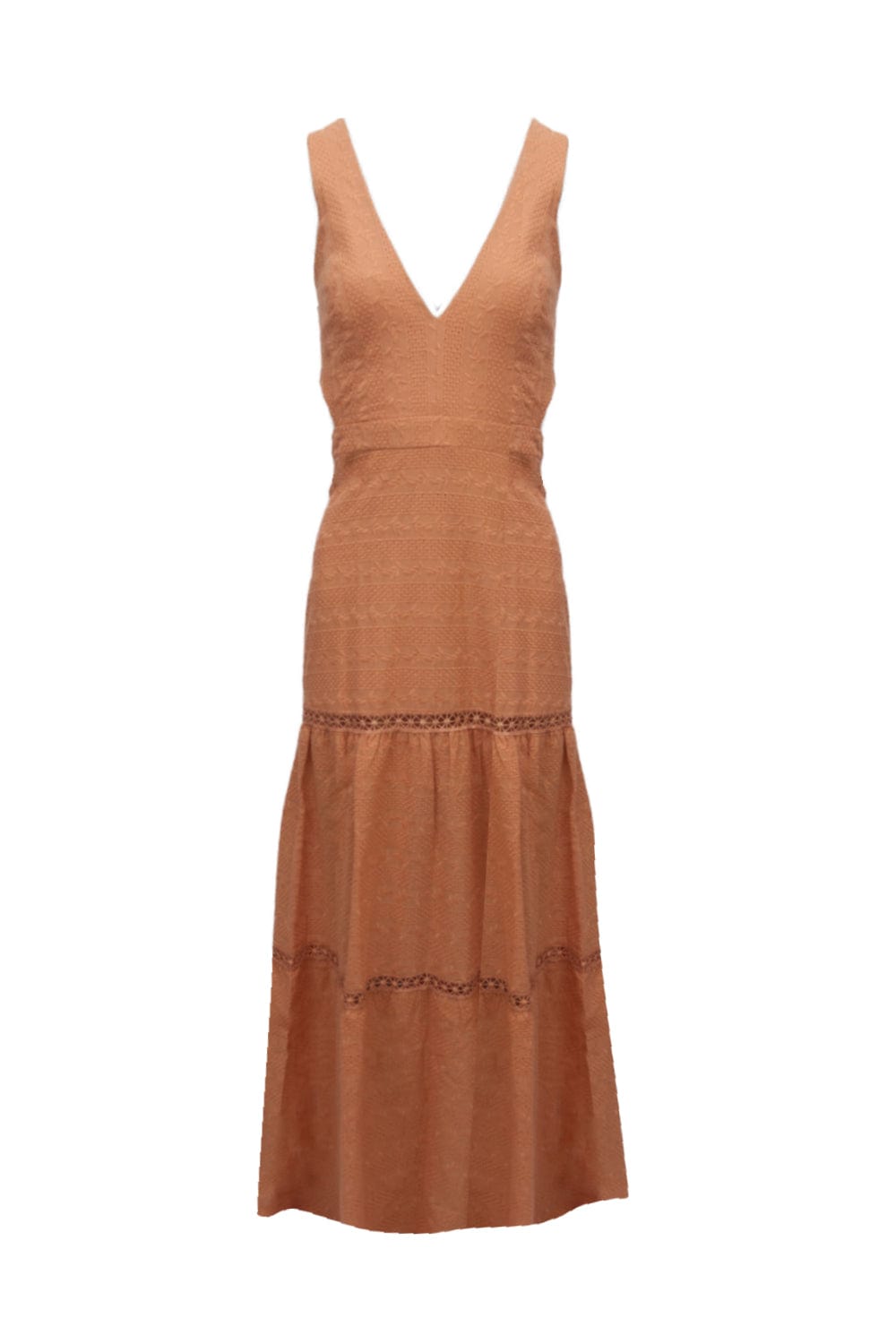 Ocasion - Vestido Longo de Laise Amarração Atrás Laranja