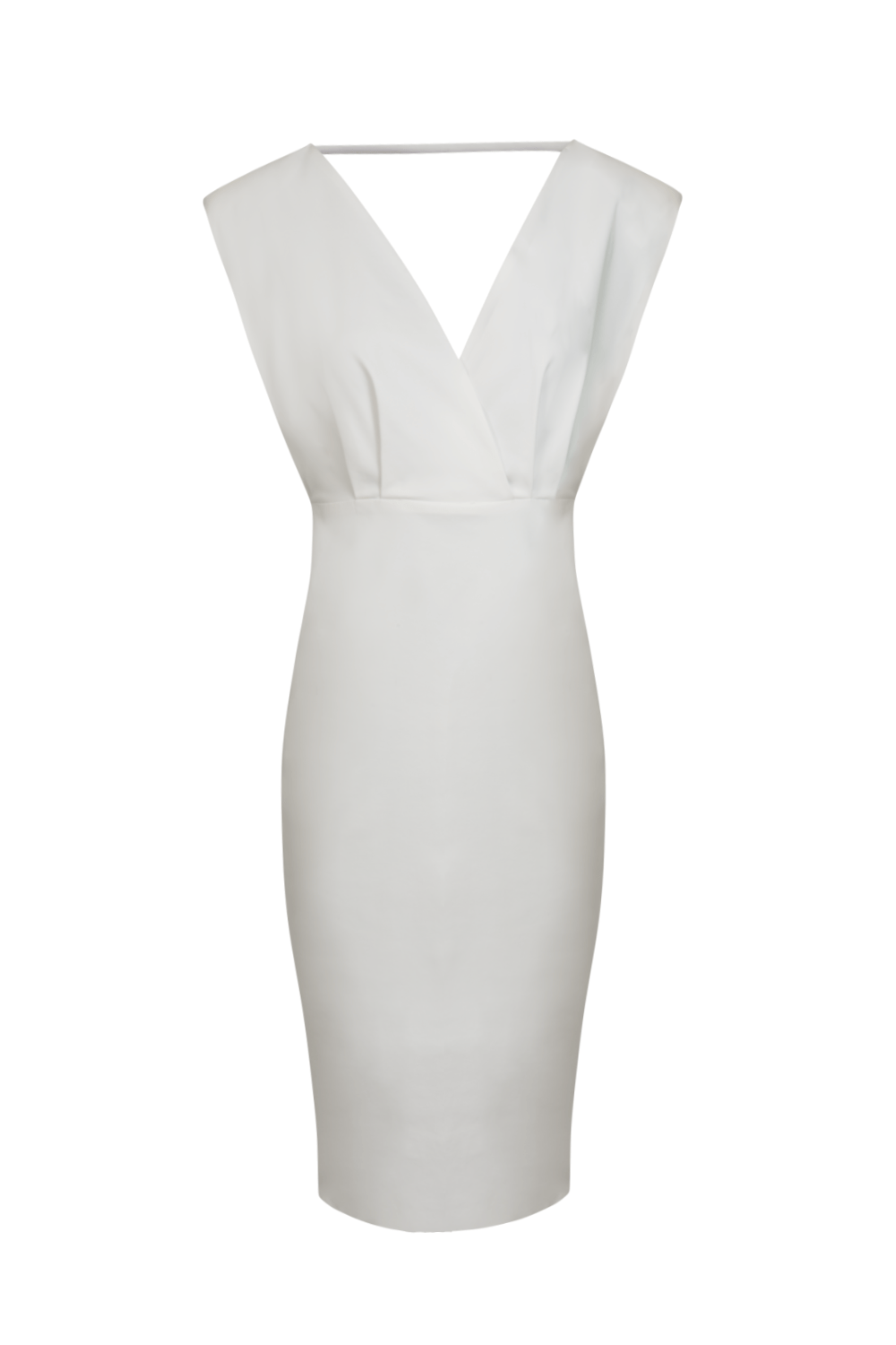 Access - Vestido Midi Lápis com Decote em V Off White