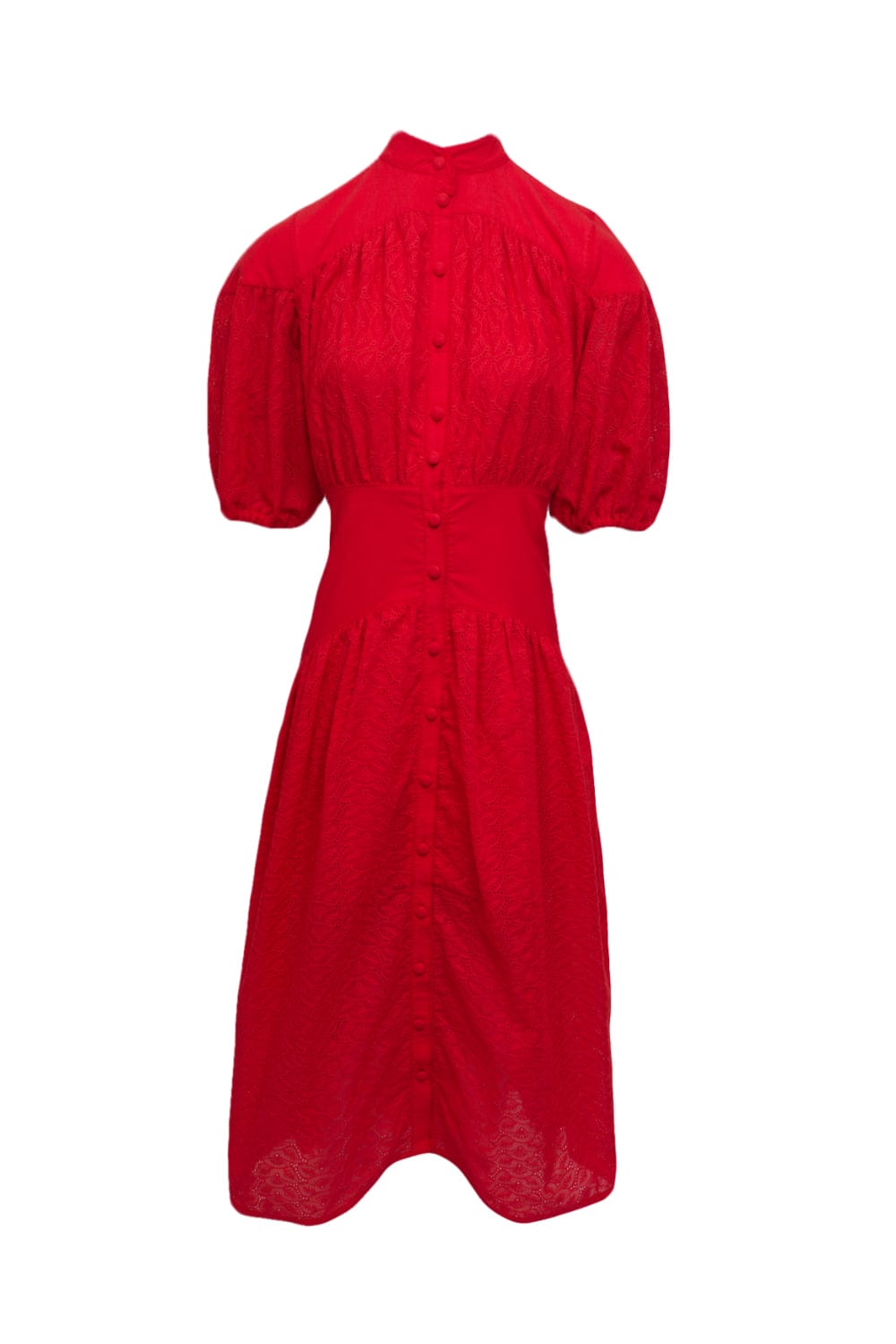 Lalibela - Vestido Midi Longuete Torigni Vermelho