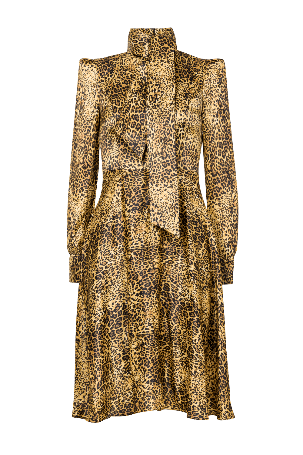 Zell - Vestido Midi Manga Longa Animal Print