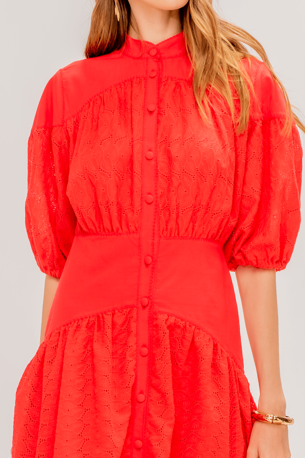 Lalibela - Vestido Midi Longuete Torigni Vermelho