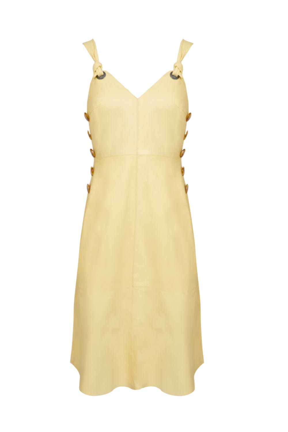 Curtume 81 - Vestido Midi Couro Maria Amarelo