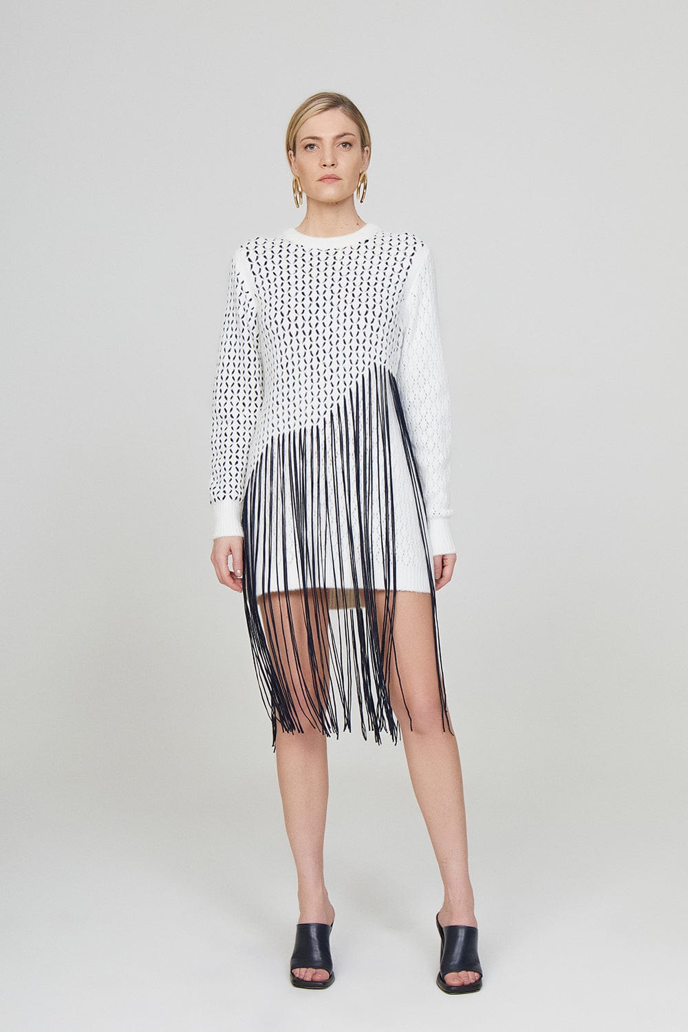 Coven - Vestido Mini Tricot Franjas