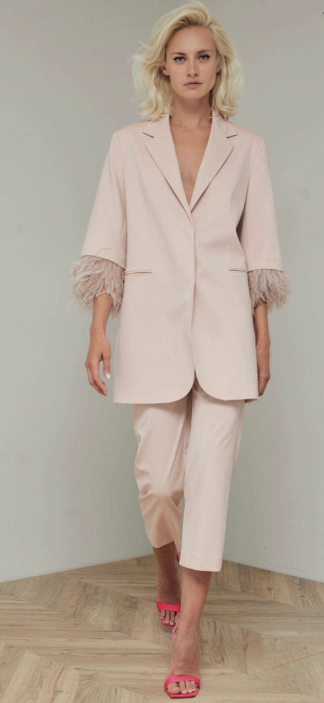 Access - Calça Pantacourt Cintura Alta Rosa Claro