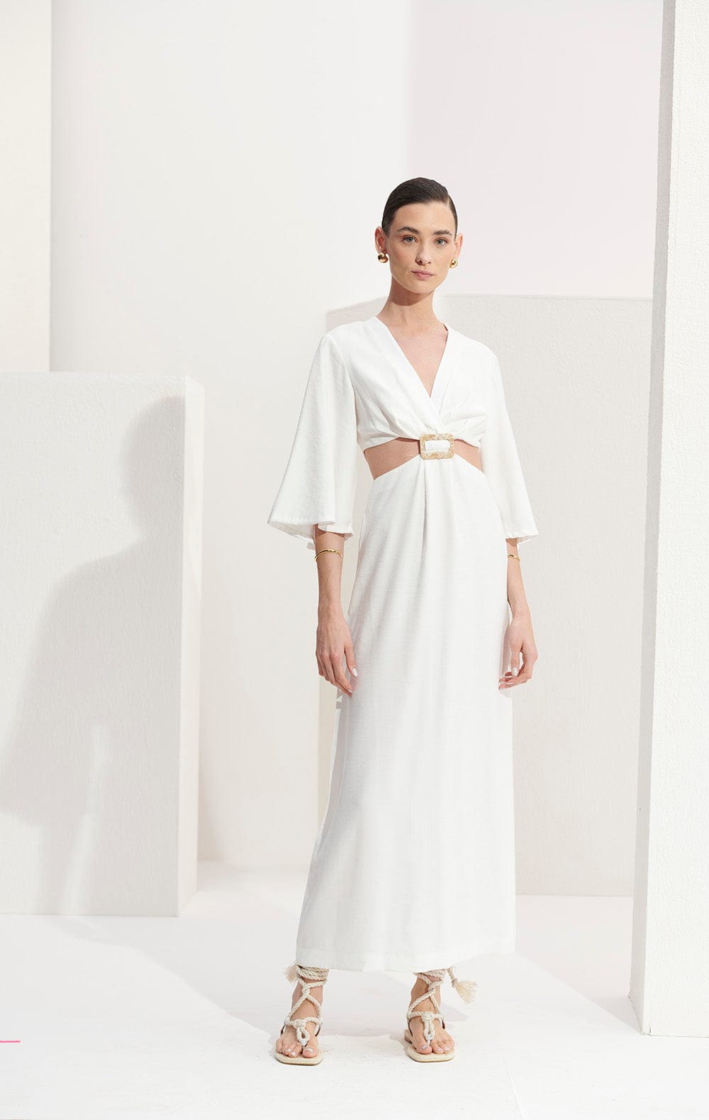 L'Cecci - Vestido Longuete Midi Off White
