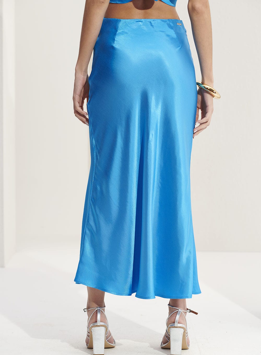 L'Cecci - Saia Midi Acetinada Azul