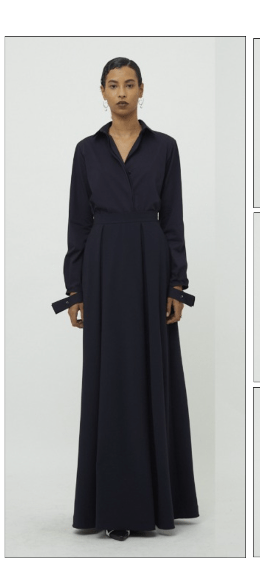 Glória Coelho - Camisa Manga Longa Ombreira em Gabardine Preto