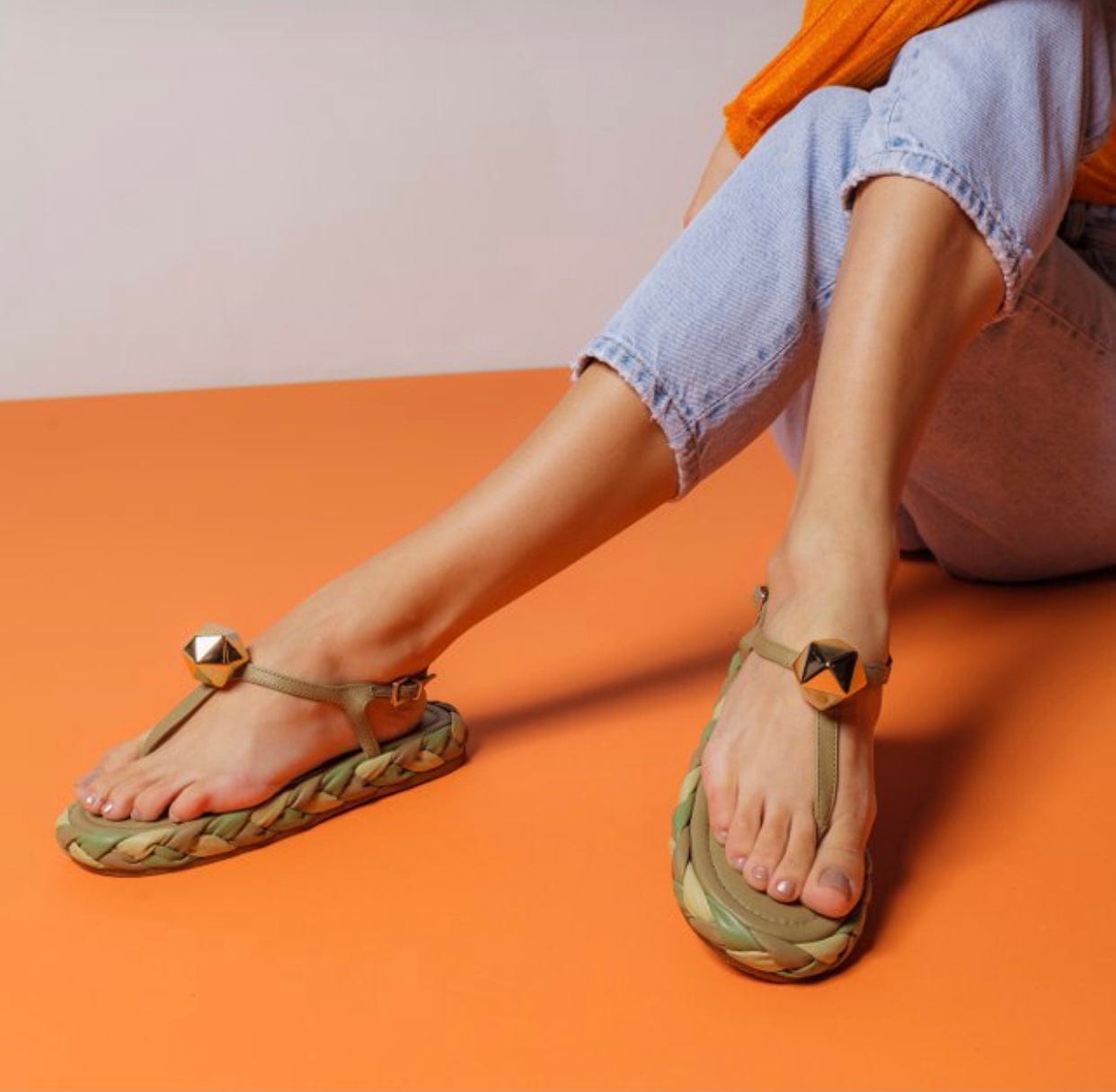 Vicenza - Sandália Rasteira Deep Verde