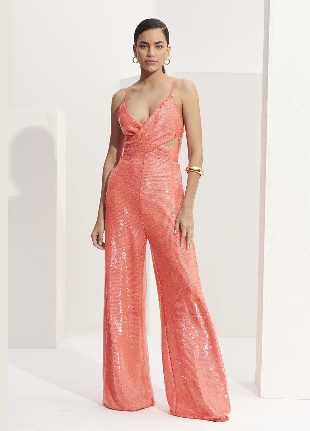 L'Cecci - Macacão Alça Fina Paetês