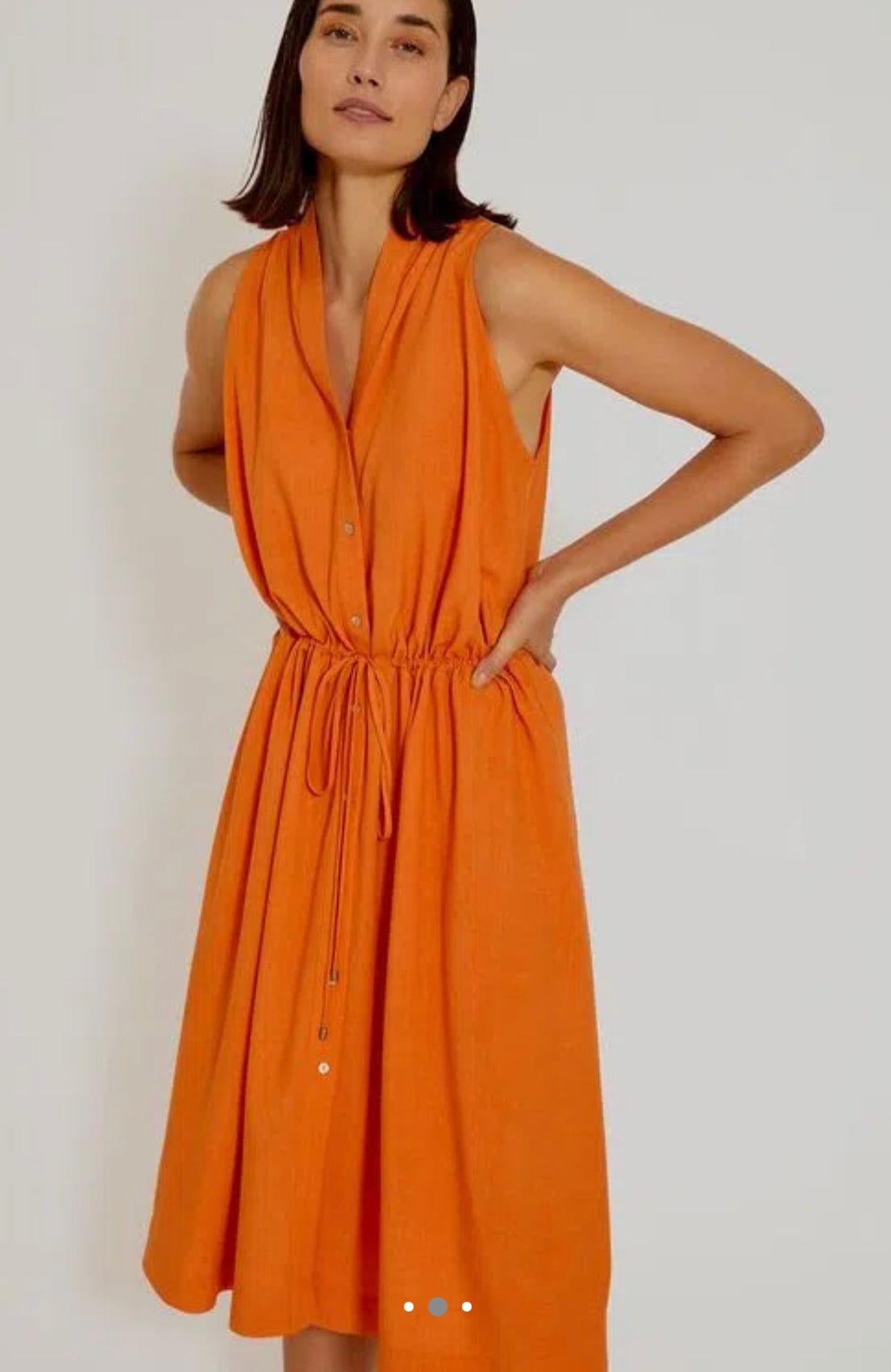 Lenny Niemeyer - Vestido Curto Amarração Cintura Terre Laranja