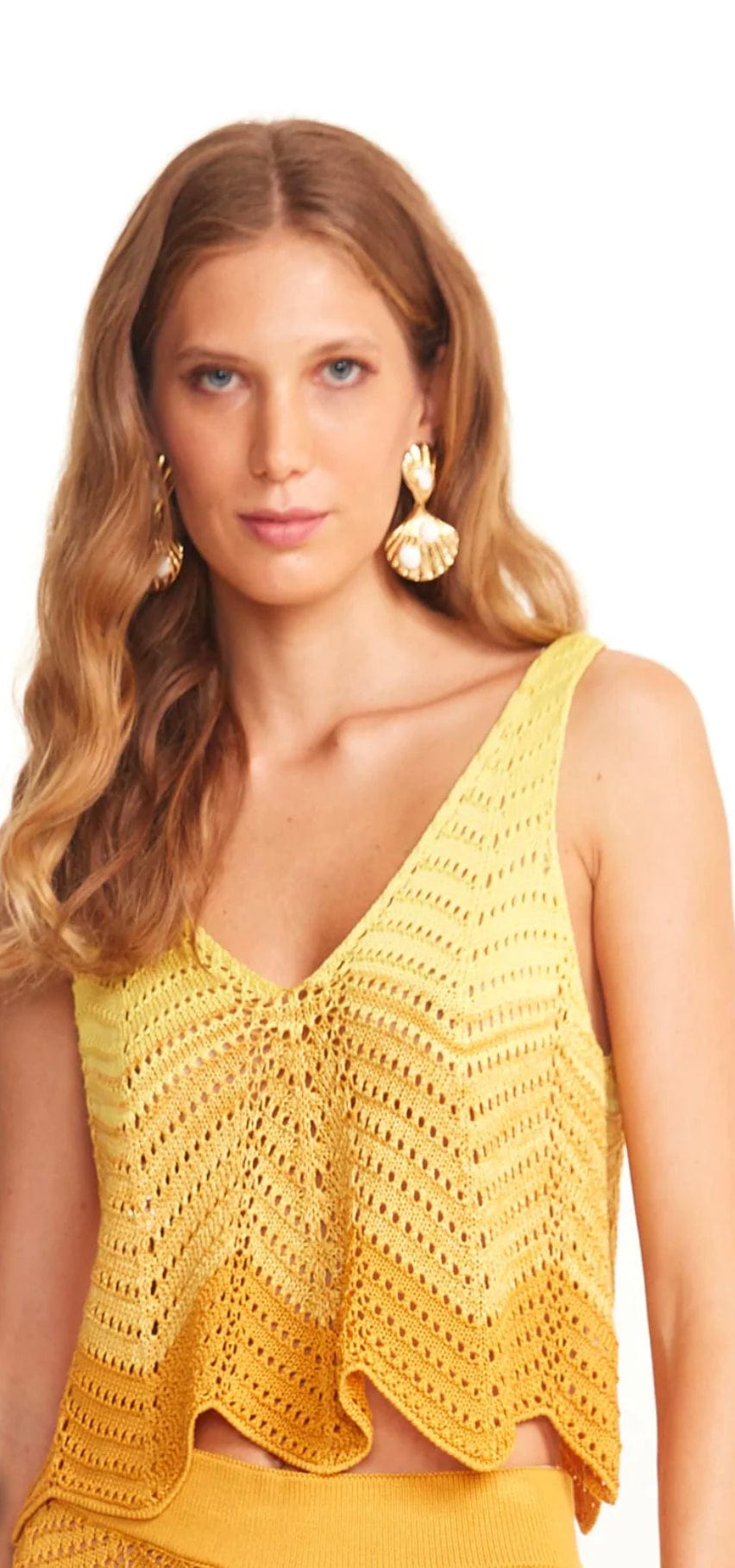 Viviane Furrier - Blusa Cropped em Tricot Degradê