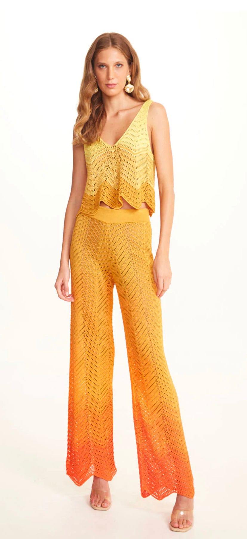 Viviane Furrier - Blusa Cropped em Tricot Degradê