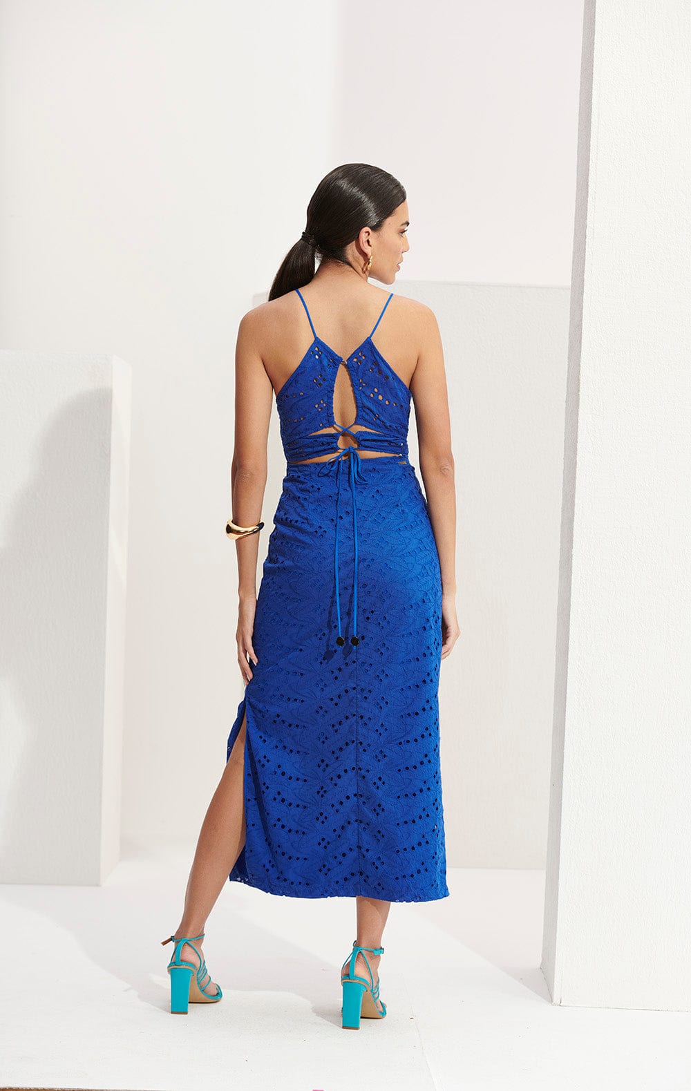 L'Cecci - Vestido Midi Laise Azul