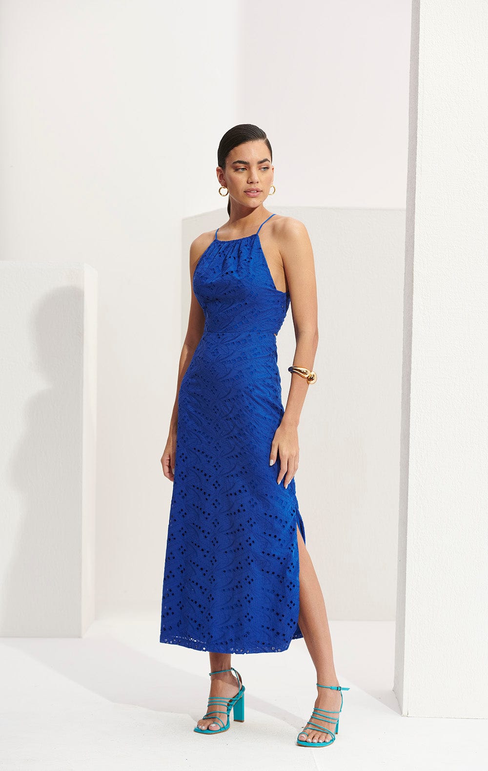 L'Cecci - Vestido Midi Laise Azul