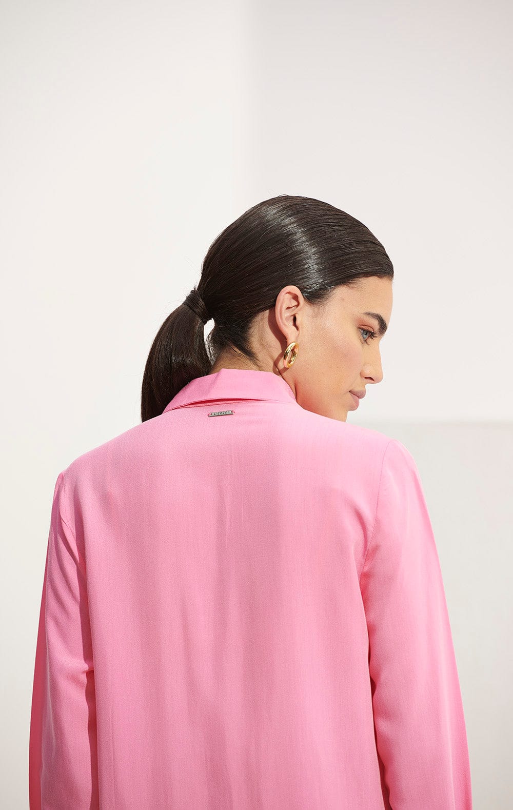 L'Cecci - Vestido Chemisier Longo Rosa