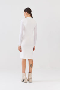 Viviane Furrier - Vestido Curto em Tricot com Transparência Off White