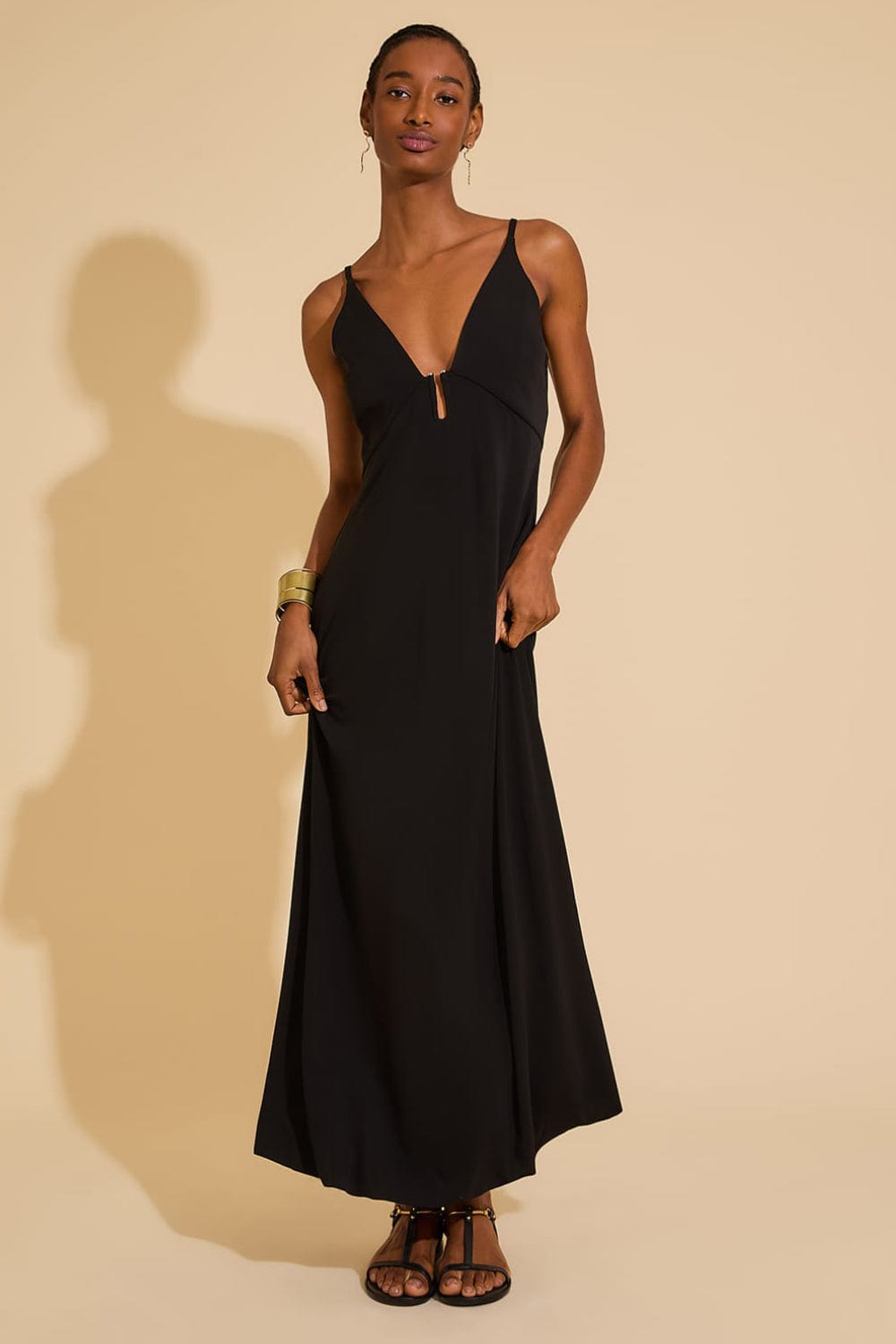 Lenny Niemeyer - Vestido Midi Decote Preto