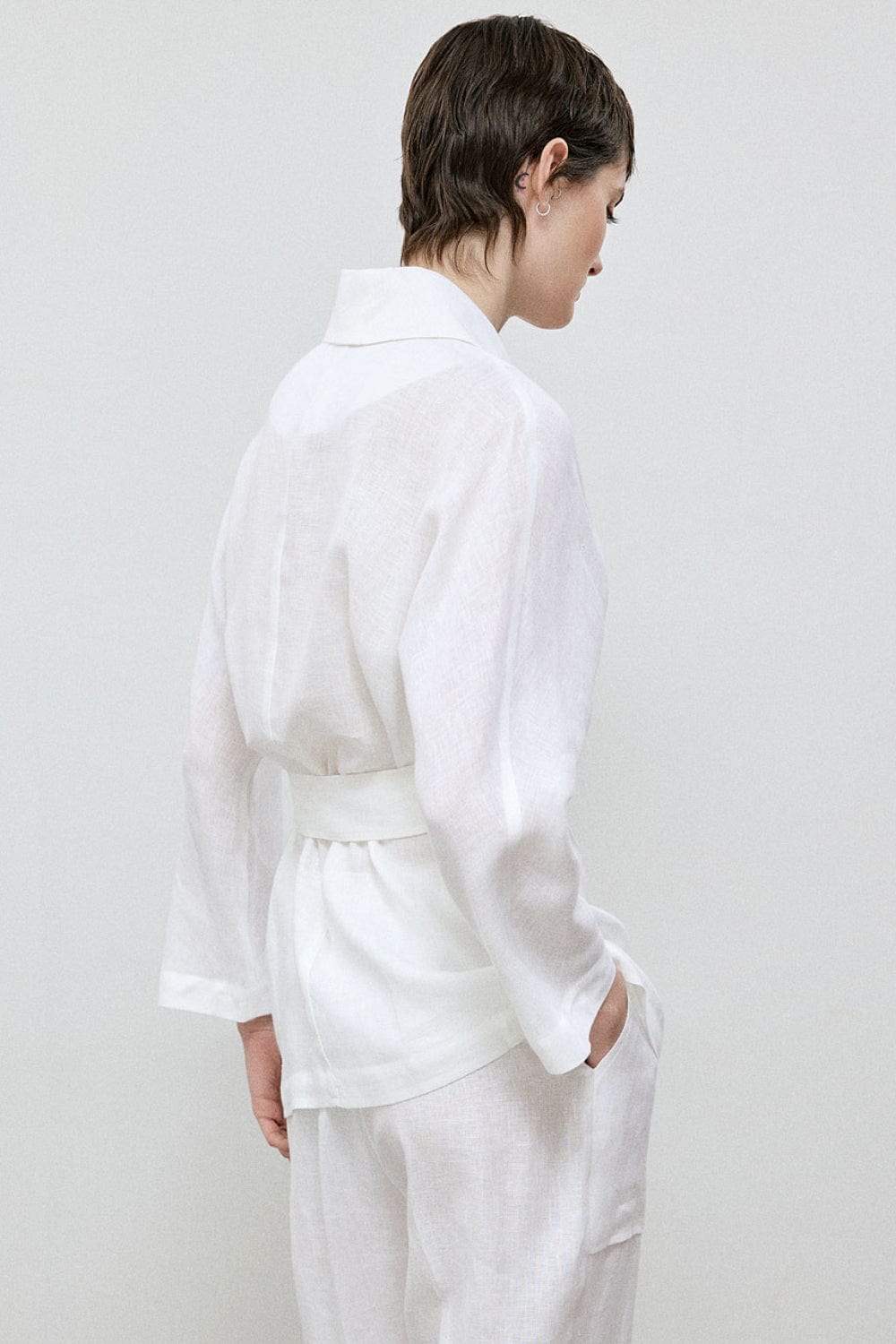 Access - Blazer Linho com Cinto Off White