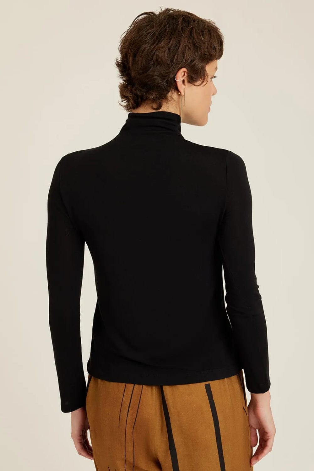 Lenny Niemeyer - Blusa Manga Longa Gola Alta Tricot New Preto