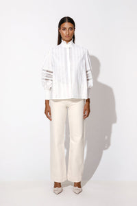 By Malina -  Camisa Manga Longa Renda Lilo Off White