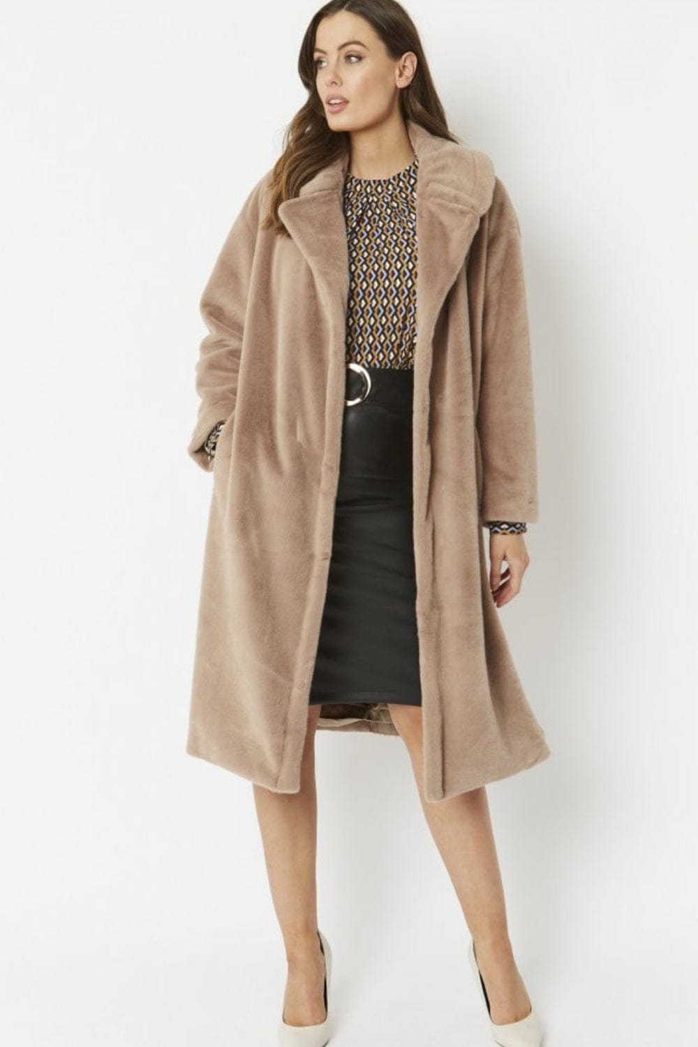 Jayley - Sobretudo Pêlo Sintético 7/8 Fendi