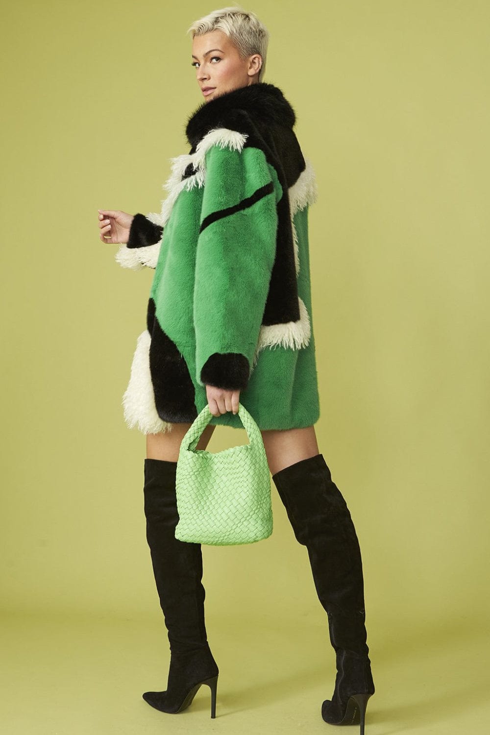 Jayley - Sobretudo 3/4  Sintético de Bambu Ecológico Verde