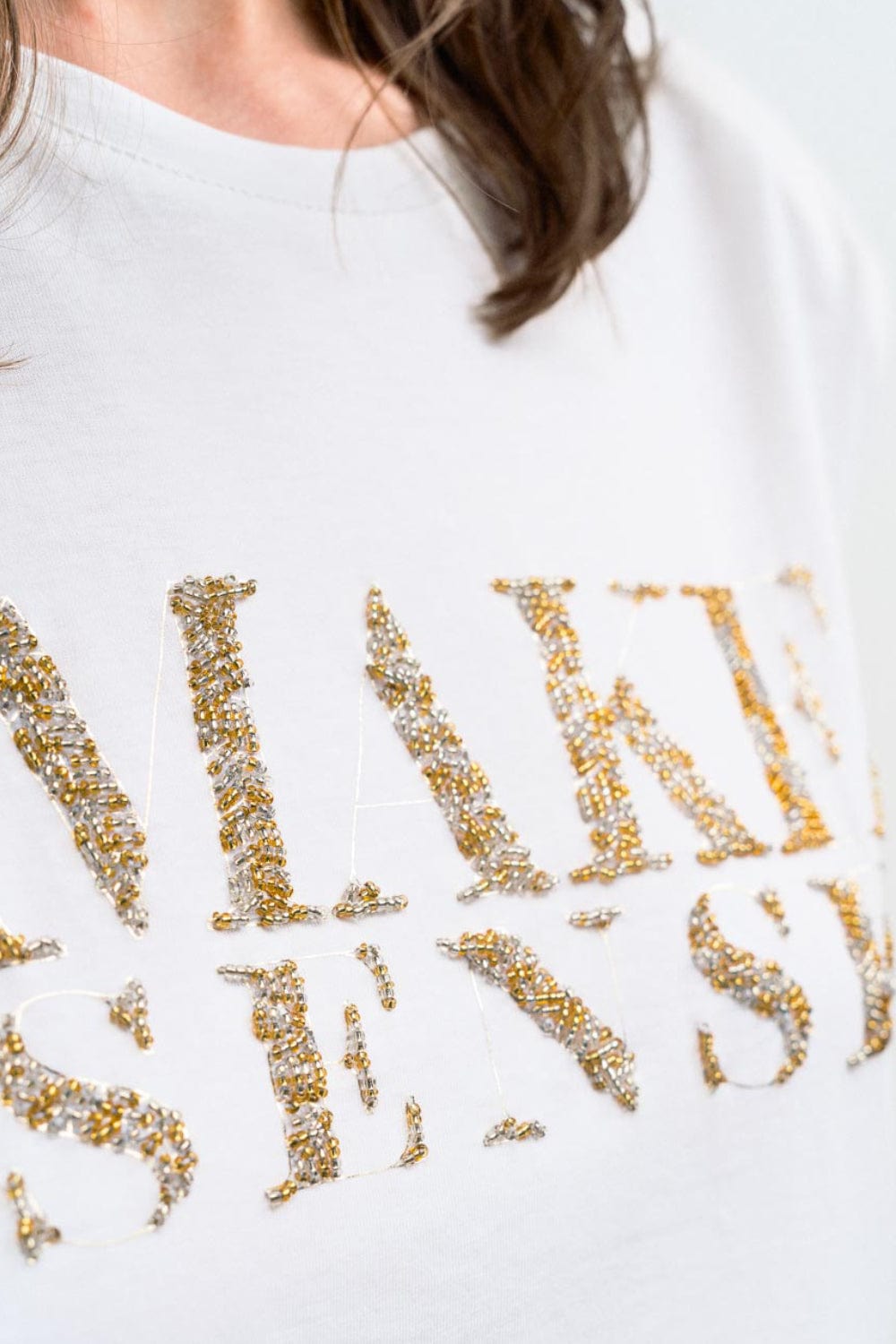 Access - Blusa sem Manga Curta Muscle Tee "MAKE SENSE" Off White