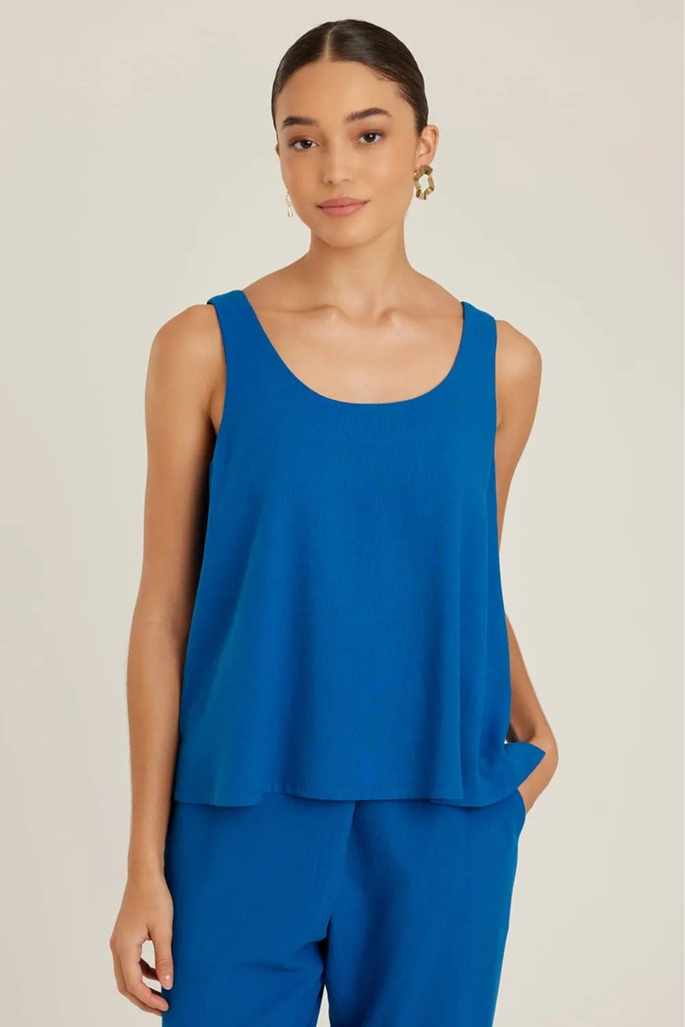 Lenny Niemeyer - Blusa Decote U Viscolinho Safira Azul