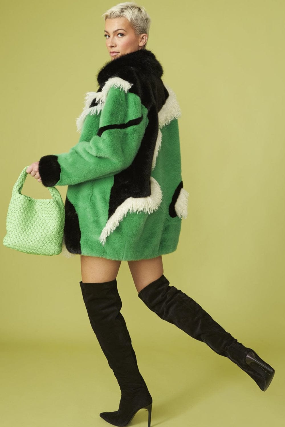 Jayley - Sobretudo 3/4  Sintético de Bambu Ecológico Verde