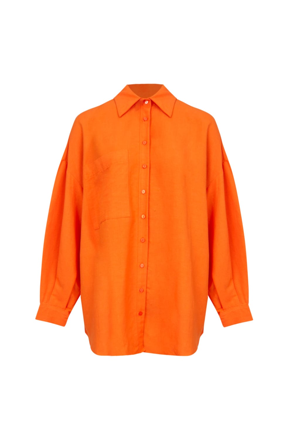 L'Cecci - Camisa Manga Longa Viscolinho Laranja