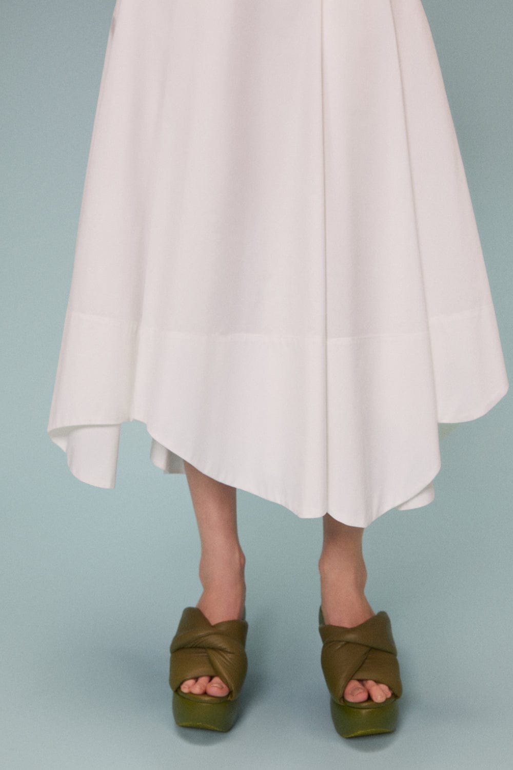 Coven - Saia Midi Ice Cotton Barra Curvas Branco