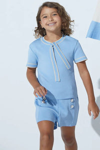 Viviane Furrier VIVI PETIT - Blusa Infantil Manga Curta em Tricot