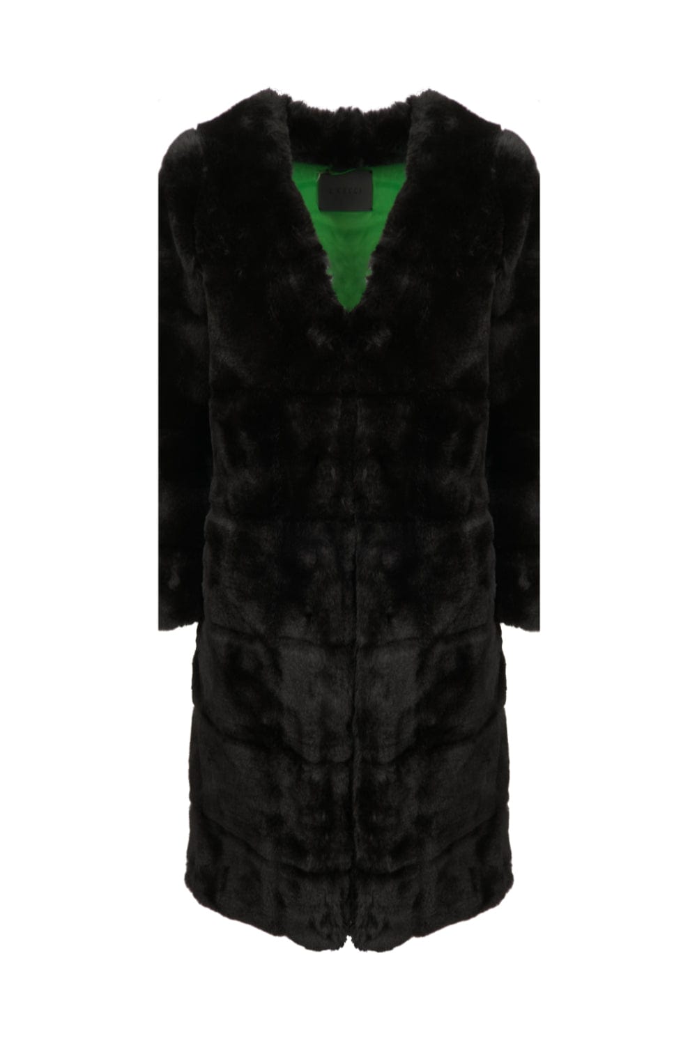 L'Cecci - Sobretudo 7/8  Pêlo Sintético Preto