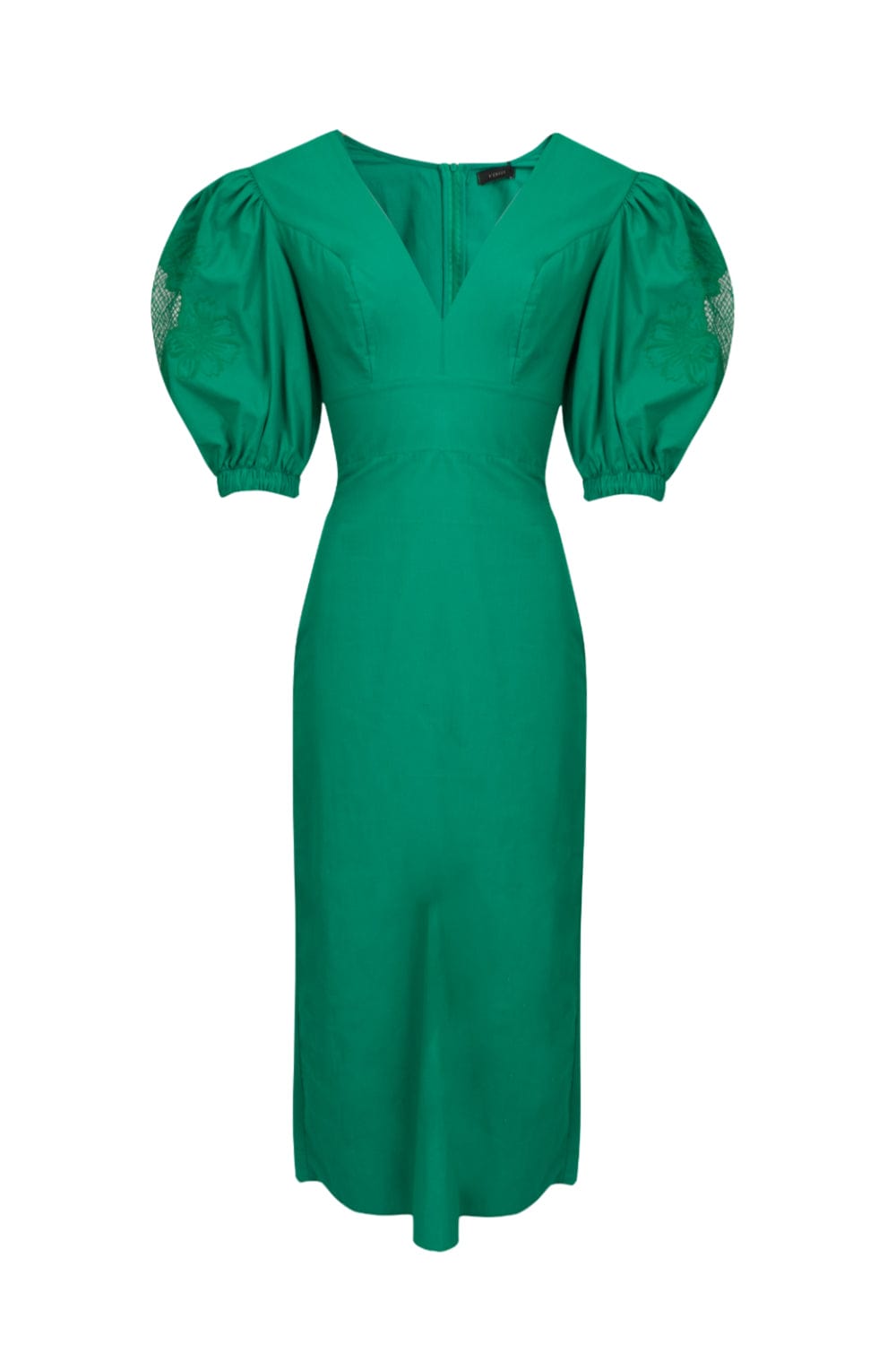 L'Cecci - Vestido Midi Bordado Verde