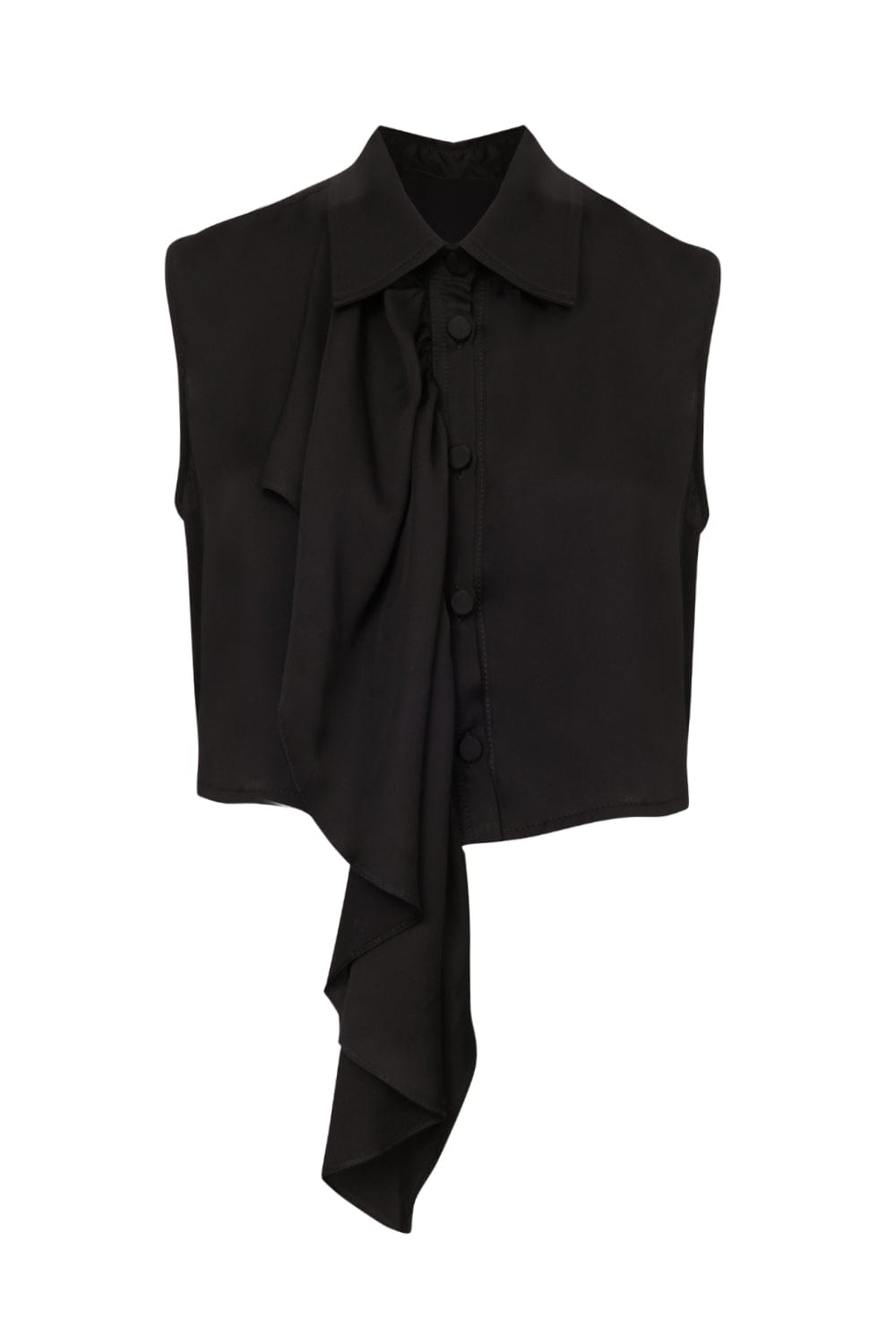 Coven - Camisa Cropped Crepe Elysia Preto