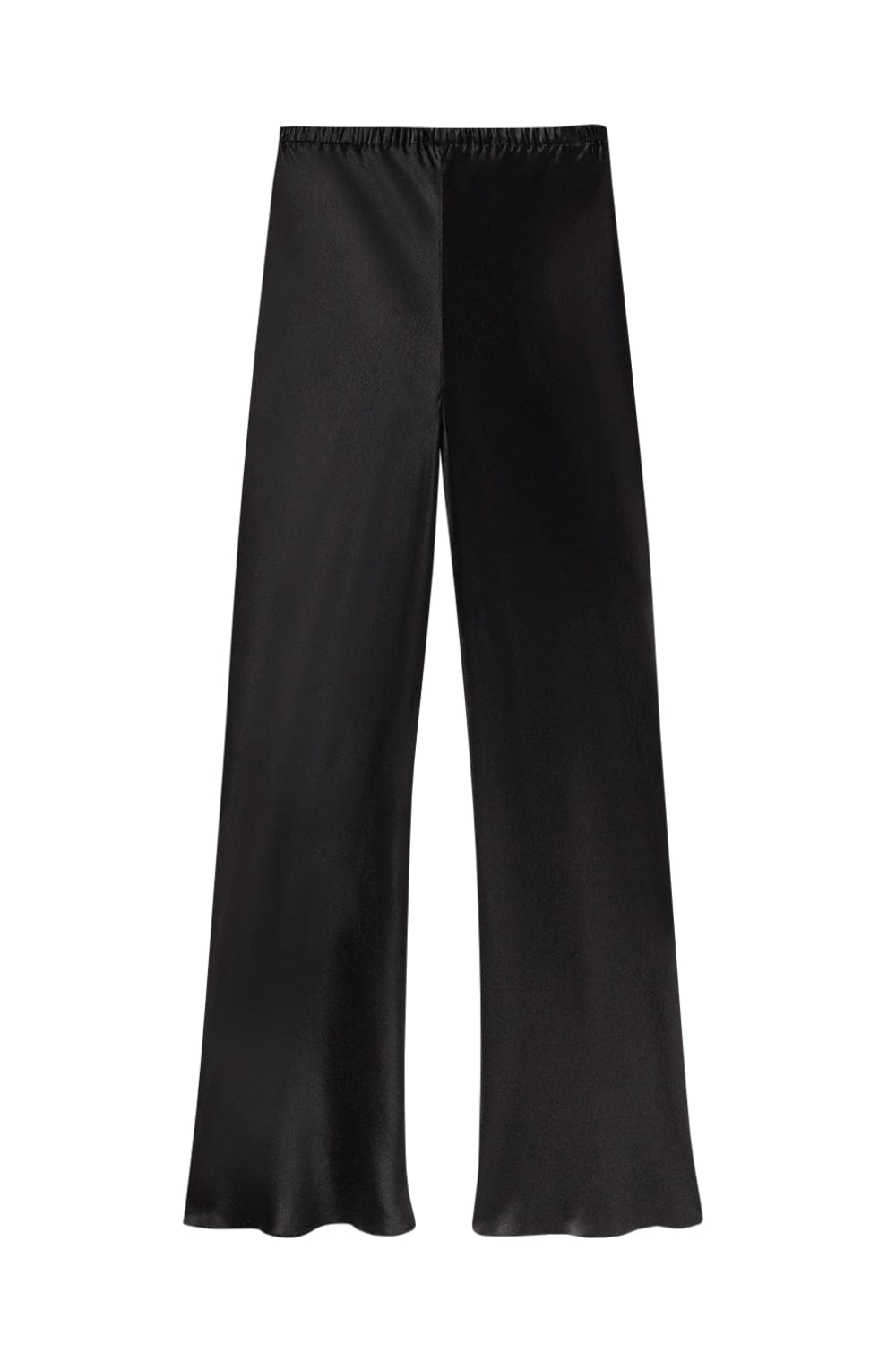 Silk Laundry - Calça Reta Seda Mulbery Bias Preto