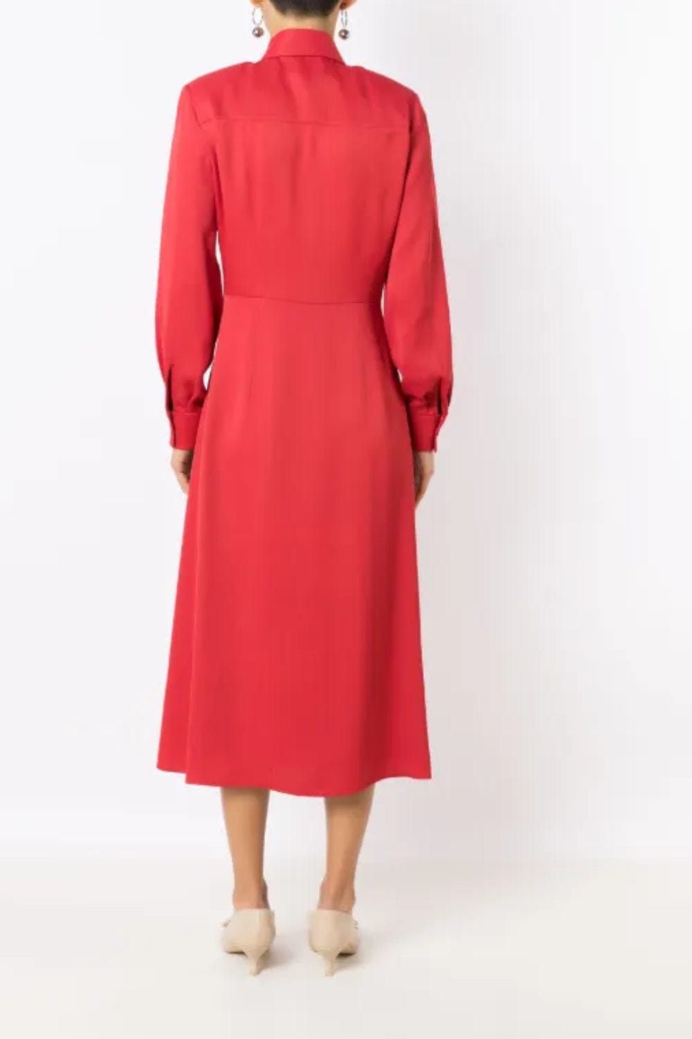 Glória Coelho - Vestido Chemisier Midi Vermelho EDIÇÃO LIMITADA Vermelho