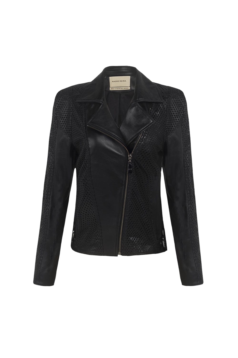 Madre Reina - Jaqueta Perfecto Couro Summer Perfuro Preto