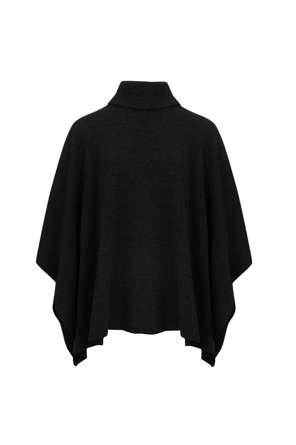 Viviane Furrier - Poncho Tricot Gola Alta Preto