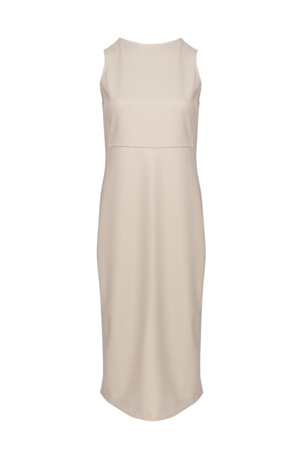 Viviane Furrier - Vestido Midi sem Manga Ninive Bege