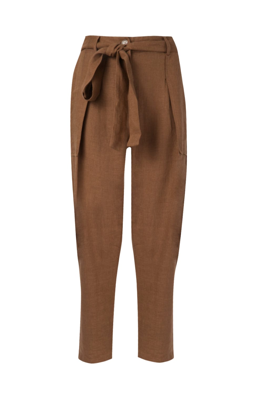 Access - Calça Clochard Linho com Faixa Marrom