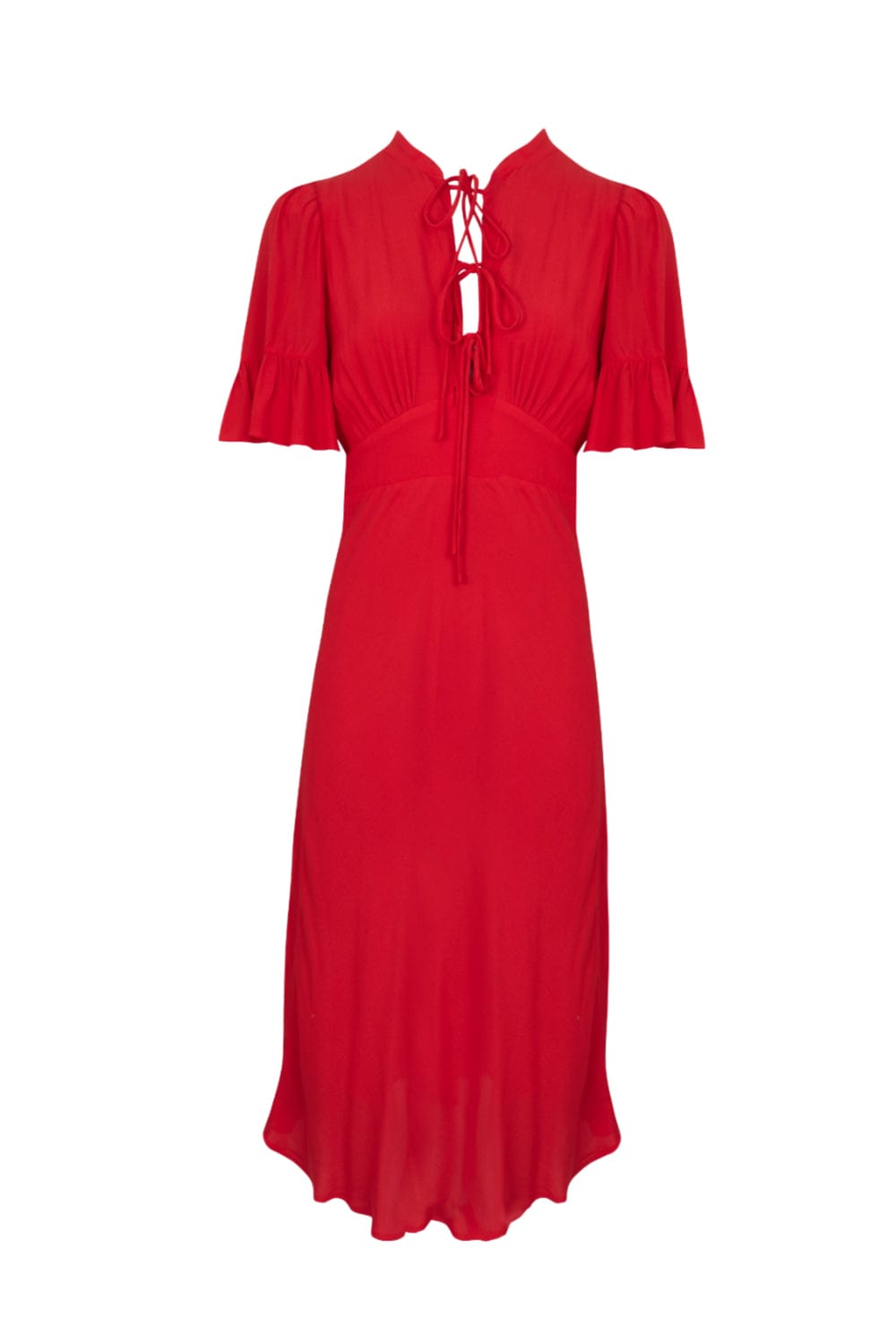 L'Cecci - Vestido Midi Manga 3/4 Vermelho