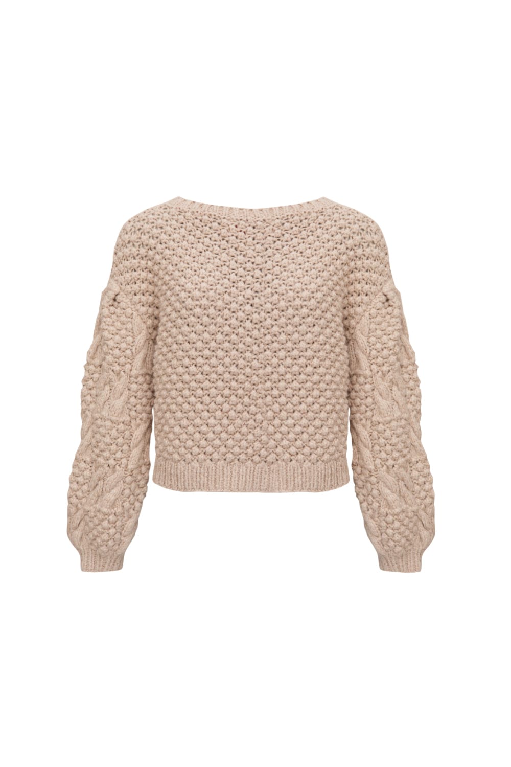 Caché - Blusa Manga Longa Luciana Tricot Fechado Bege