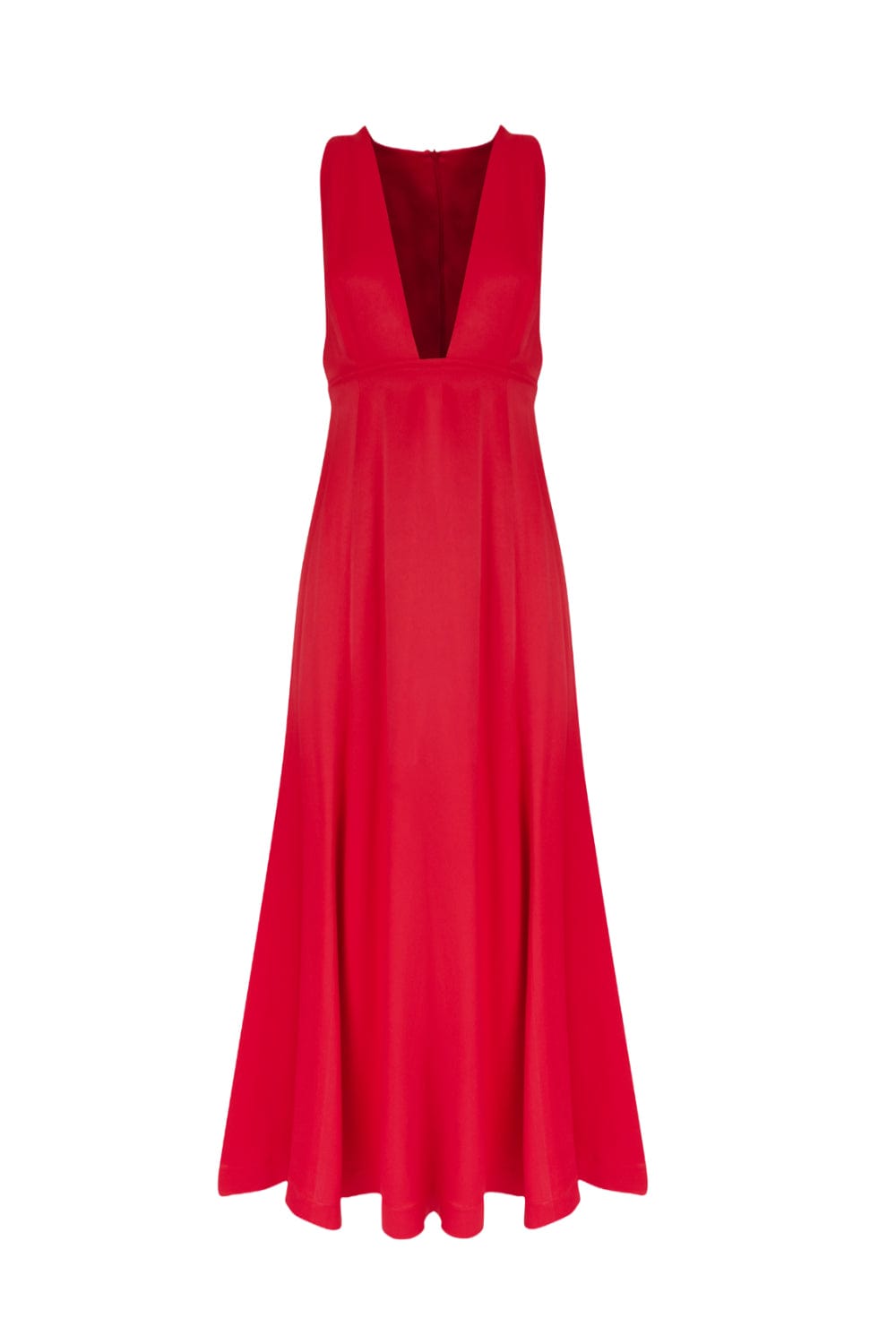 Glória Coelho -  Vestido Midi Decote V Magenta Vermelho